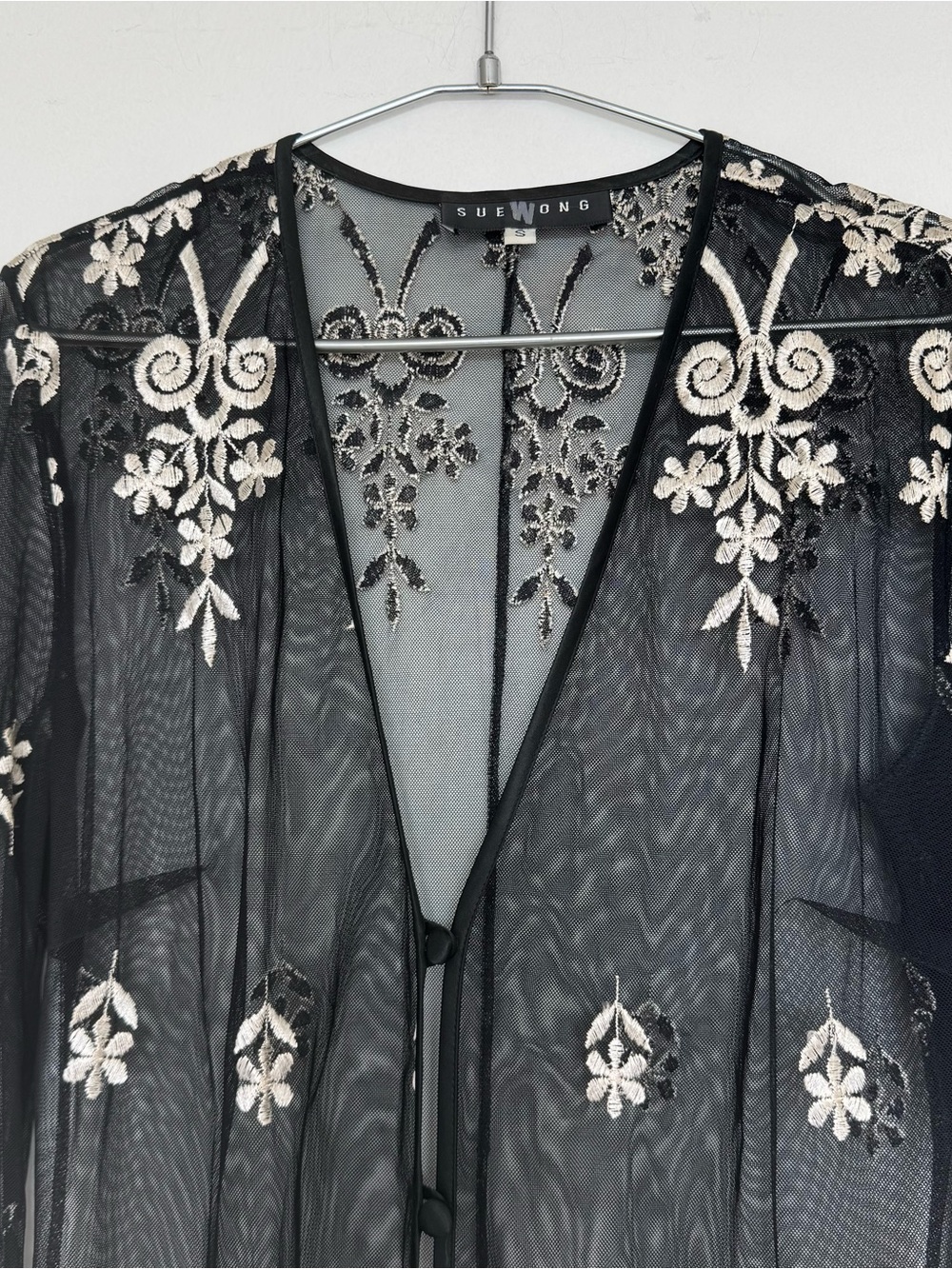 Vintage Sue Wong Embroidered Mesh Maxi Duster Small - Picture 2 of 9